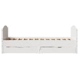 Bed Frame without Mattress White 90x200 cm Solid Wood Pine 3301807