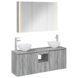 Bathroom Cabinet Set 4 pcs Grey Sonoma 103.5 x 15.5 x 70 cm 3406348