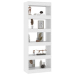 Book Cabinet/Room Divider White 60x30x166 cm Engineered Wood 811673