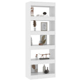 Book Cabinet/Room Divider White 60x30x166 cm Engineered Wood 811673
