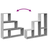 Room Divider Bookcase 3-Tier Grey Sonoma 123x29x123 cm Engineered Wood 857990