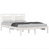 Bed Frame without Mattress White 135x190 cm Double Solid Wood 3105511