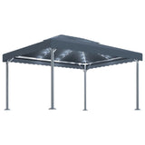 ZNTS Gazebo with LED String Lights 400x300 cm Anthracite Aluminium 3070352