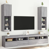 TV Cabinets with LED Lights 2 pcs Grey Sonoma 30.5x30x102 cm 837026