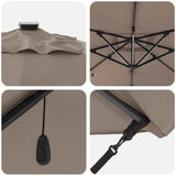 Umbrella Taupe 286 x 284 x 270 cm Aluminium and Polyester 42003322