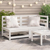 Garden Sofa 2-Seater White Solid Wood Pine 837943