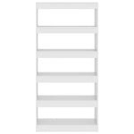 Book Cabinet/Room Divider White 80x30x166 cm Engineered Wood 811718