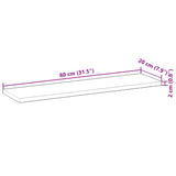 Floating Shelves 3 pcs 80x20x2 cm Untreated Solid Wood Acacia 3279345