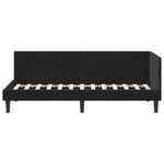 Corner Bed Frame with Headboard Black 80 x 200 cm Velvet 42016333