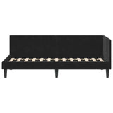 Corner Bed Frame with Headboard Black 80 x 200 cm Velvet 42016333