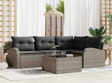Garden Sofa Set Grey Poly Rattan 3346029
