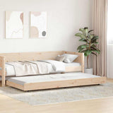 Bed Frame Natural 90 x 200 cm Solid Pine Wood 873421