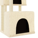 Cat Tree with Sisal Scratching Posts Cream 122 cm 172052