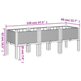 Garden Planter with Legs Black 120x40x42 cm PP 367898