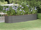Garden Raised Bed Galvanised Steel 296x80x68 cm Grey 318959