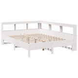 Bookcase Bed without Mattress White 135x190 cm Solid Wood Pine 3324437