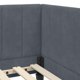 Corner Bed Frame with Headboard Dark grey 80 x 200 cm Velvet 42016329