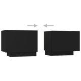 TV Cabinet with LED Lights Black 300x35x40 cm 3081925
