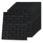 3D Wallpaper Bricks Self-adhesive 40 pcs Black 150726
