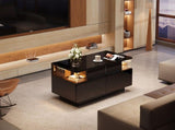 90 x 45 x 35.5 cm Coffee table tray, high-gloss coffee table for the living room, sofa table N605P388084S