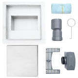 2 in 1 Shower Drain Silver 20 x 20 cm Stainless Steel 304 42015933