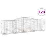 Arched Gabion Baskets 20 pcs 400x50x100/120 cm Galvanised Iron 3147006