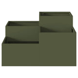 Garden Planter Olive green 80 x 80 x 48 cm Steel 865844