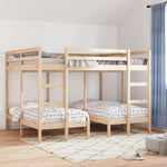 ZNTS Triple Bunk Bed Frame 160x200/80x160 cm Solid Wood Pine 3308580