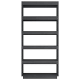 Book Cabinet/Room Divider Grey 80x35x167 cm Solid Pinewood 810896