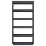Book Cabinet/Room Divider Grey 80x35x167 cm Solid Pinewood 810896