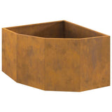 Corner Planter Rusty 60 x 60 x 35 cm Weathering steel 883646