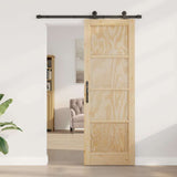 Sliding Door Manual ORKDAL Natural and black 73.5 x 211 cm 3333440