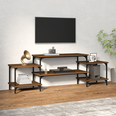 ZNTS TV Cabinet Brown Oak 157x35x52 cm Engineered Wood 826324