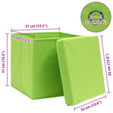 Storage Boxes with Lids 10 pcs Green 32x32x32 cm Fabric 288372