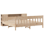 ZNTS Bookcase Bed without Mattress 180x200 cm Super King Solid Wood Pine 3323173