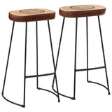 3 Piece Bar Set Solid Rough Wood Mango and Metal 3216419