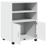 Rolling Cabinet White 60x48x81 cm Engineered Wood 853164