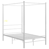 Canopy Bed Frame without Mattress White Metal 120x200 cm 325058