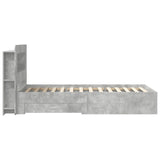 Bed Frame with Storage with Headboard Concrete Grey 75 x 190 cm 3433802