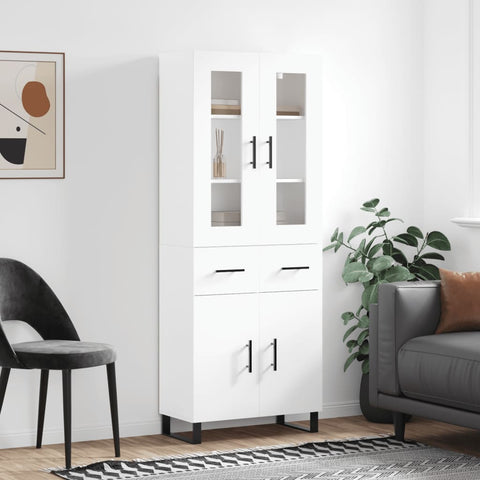Highboard White 69.5x34x180 cm Engineered Wood 3198553