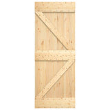 Sliding Door with Hardware Set 85x210 cm Solid Wood Pine 3203174