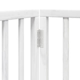 Dog Gate with Door Foldable 6 Panels White 300 cm Poplar Wood 352183