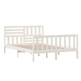 3101154 Bed Frame without Mattress White Solid Wood 140x200 cm