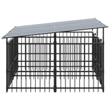 Outdoor Dog Kennel with Roof Steel 3.75 m 3124589