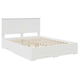 Bed Frame with Headboard White 150 x 200 cm Engineered Wood 3411289