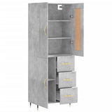 Highboard Concrete Grey 69.5x34x180 cm Engineered Wood 3199797