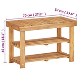 Shoe Rack 70x32x46 cm Solid Acacia Wood 45930