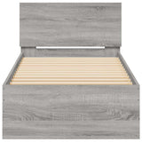 Bed Frame without Mattress with LED Lights Grey Sonoma 90x190 cm Single 838839