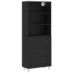 Highboard Black 69.5x34x180 cm Engineered Wood 3189438