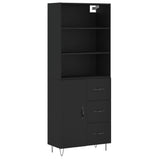 Highboard Black 69.5x34x180 cm Engineered Wood 3189438